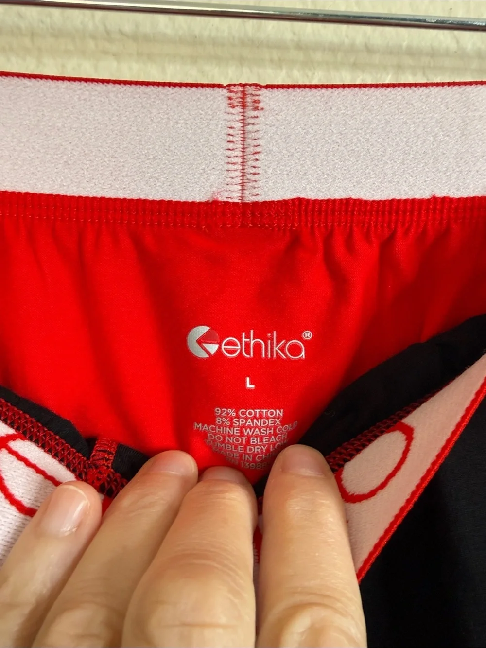Ethika boxer briefs men’s large red black new
